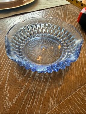 Vintage Blue Pressed Glass